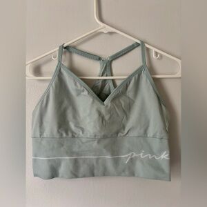 Victoria’s Secret PINK Active Large Sports Bra Seamless Crop Pastel Blue